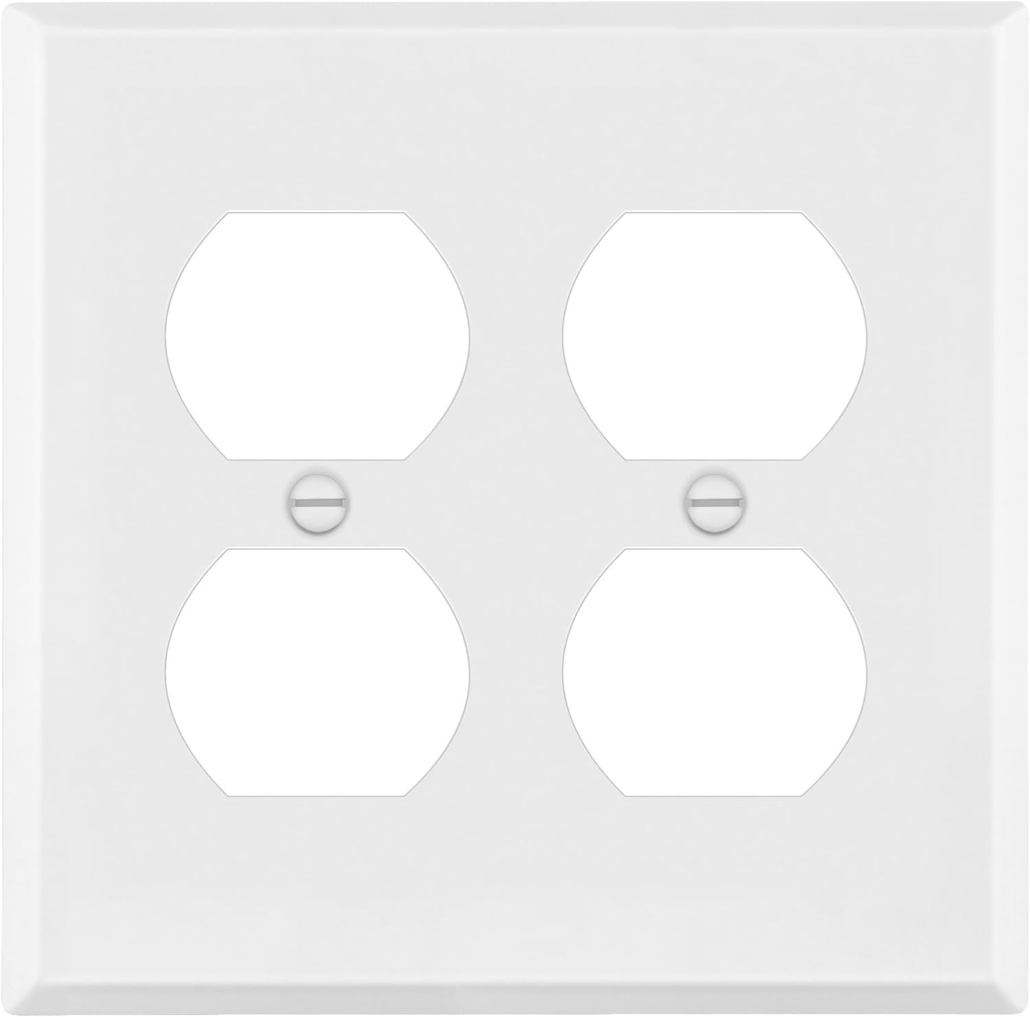ENERLITES Double Duplex Receptacle Metal Wall Plate, Outlet Cover, Corrosion Resistant, Standard Size 2-Gang 4.50" x 4.57", Powder Coated Stamped Steel, 7722-WM, White Matte