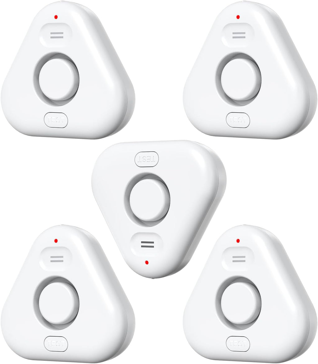 Smart Water Leak Detectors for Home WiFi with App Alerts, Stechro Ajustable 120dB Water Sensor Alarm Leak Detector for Basements Sink Kitchen Laundry, 5 Water Sensors & 1 Rechargeable Gateway