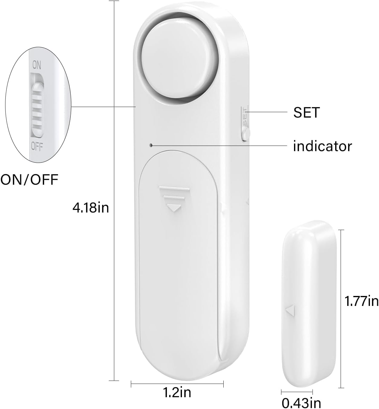 Wireless Door Alarm When Opened with Remote (2 Pack), Window Sensor Alarms for Home Security, Kids Safety, Dementia, Sliding Glass Door, 120dB Burglar Alert for House Garage/Apartment/Business Entry