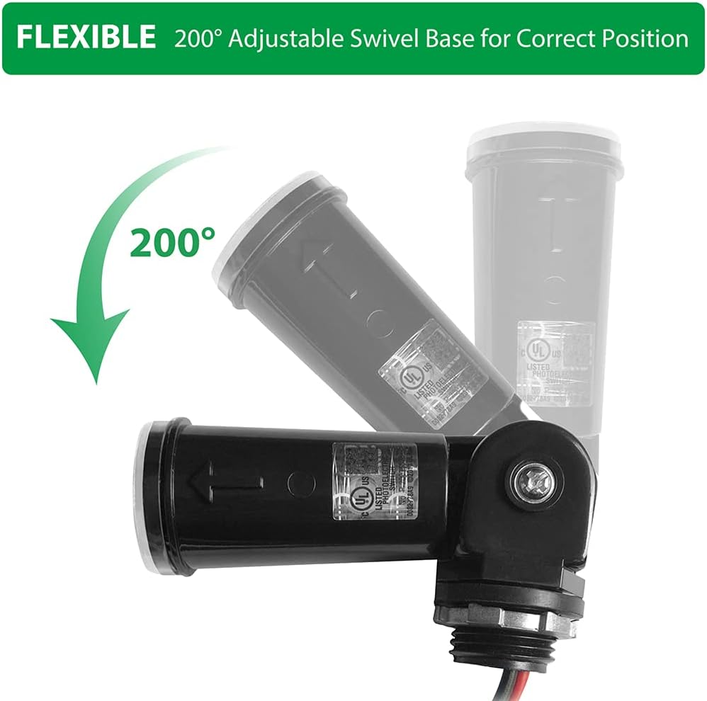 8 Pack Outdoor Photoelectric Sensor,Dusk to Dawn Swivel Mount Conduit Lighting Control with Photocell,Automatic Adjustable Photo Sensor Switch for Indoor and Outdoor Light