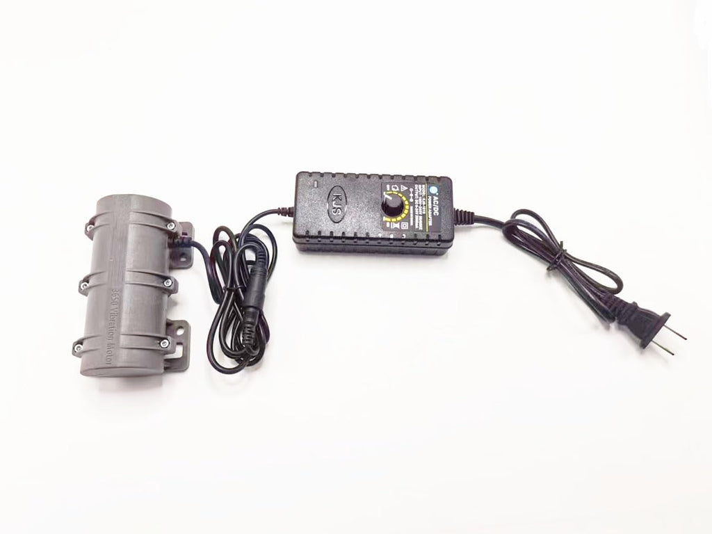 24V Vibration Motor, with 110V Adjustable Speed Power Adapter, 3800RPM, Rotary Speed for Massage Bed Vibration Alert Chair, Shaker Motor