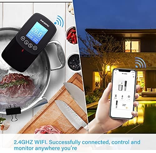 INKBIRD WIFI Sous Vide Cooker ISV-100W and Vacuum Sealer Machine | 1000W Sous-Vide Cooker Immersion Circulator with 14 Preset Recipes on APP and Thermal Immersion, Fast-Heating with Timer