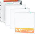 4 Pack 2x2 LED Flat Panel Light with Emergency Battery Backup, Up to 1.5H of Power Support at 8W Output, 0-10V Dimmable, 3000/4000/5000K, 20/30/40W Selectable, UL & ETL