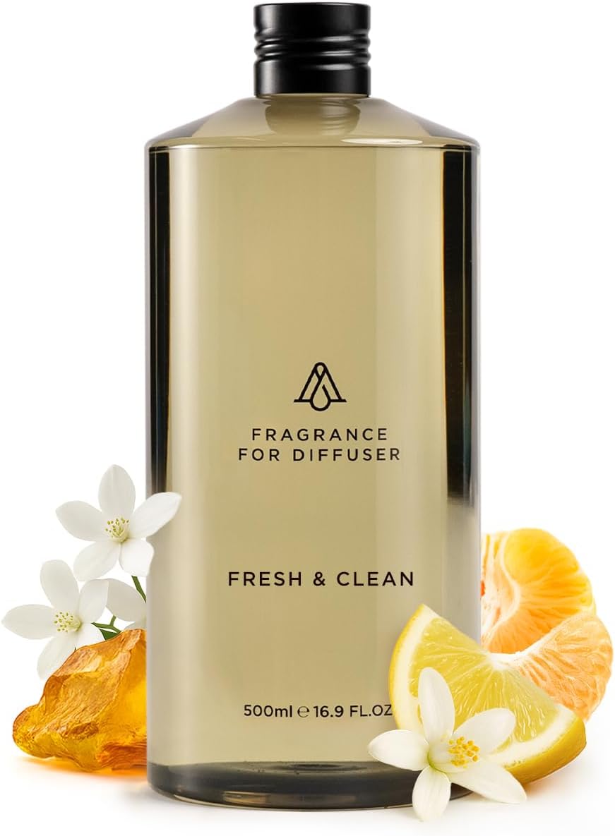 AromaPlan Scents, Clean Smelling Essential Oils, Fresh & Clean 16 Fl Oz (473ml)-Fresh Scent Essential Oil for Diffuser, USA Fragrance, Bigger Bottle, Bolder Aroma & Longer Lasting