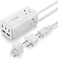 European Travel Plug Adapter, FOVAL US to UK Europe Power Strip 75W USB C Charger with 5 USB Ports, 3 AC Outlets, 5ft Extension Cord, for Spain, France, Ireland, Travel Home Cruise Ship