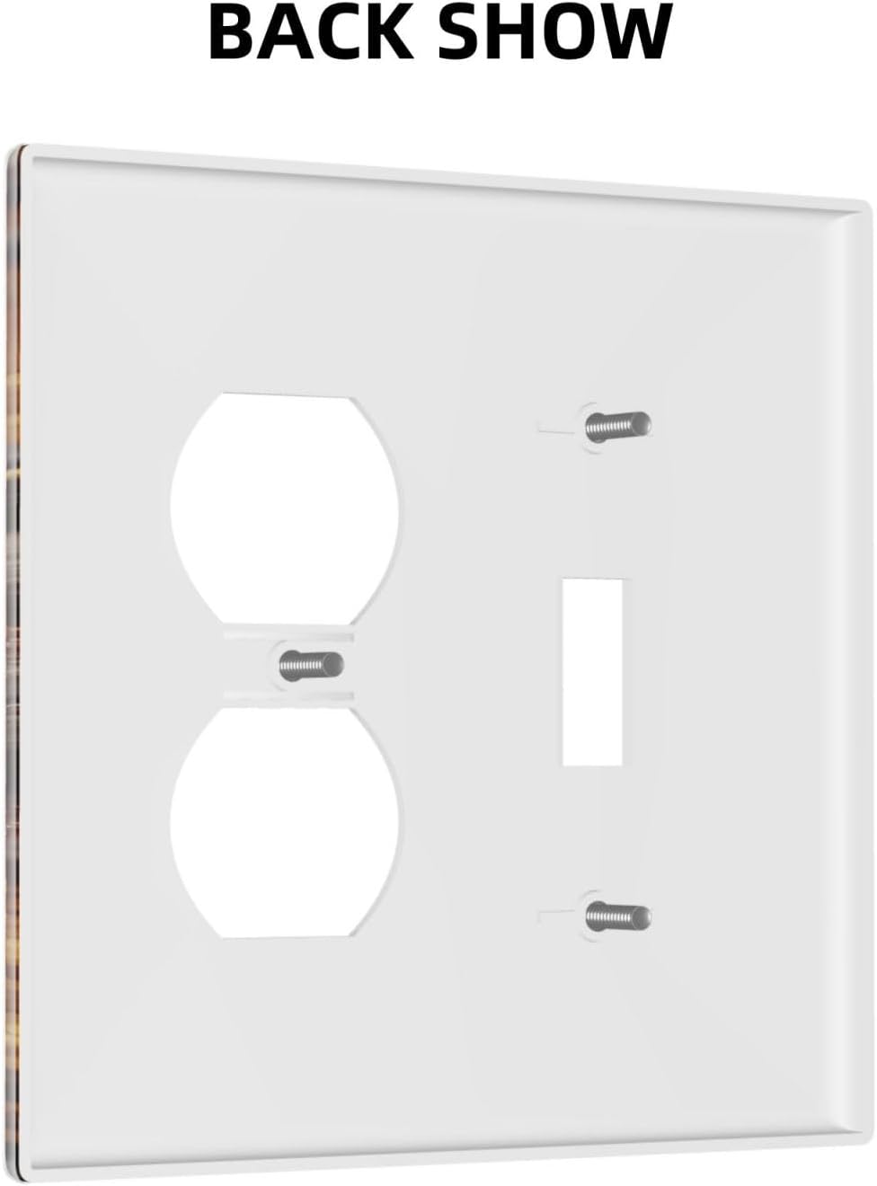 Decorative Outlet Covers Black Wood Board Gold Dust Coffee Beans 2 Gang Wall Plate Cover Single Toggle Duplex Combo Two Switch Light Switch Cover Plate Jumbo Face Plate