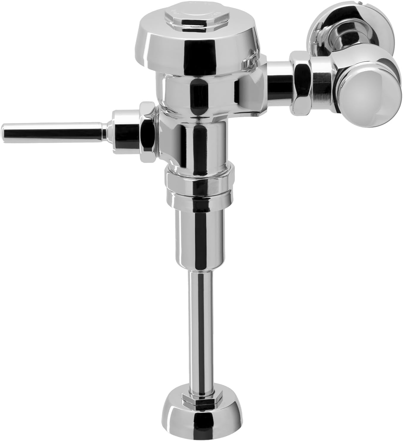Sloan Royal 186 Exposed Manual Urinal Flushometer, 0.125 GPF Flush Valve - Single Flush, Non-Hold-Open Handle, Fixture Connection Top Spud, Polished Chrome Finish, 3912633