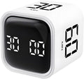 Pomodoro Timer, Cube Productivity Timer with Adjustable Sound and Vibration Alert, Ideal for Work, Office, ADHD, Study, and Tasks - 5/10/30/60 Minutes & Custom Countdown - White