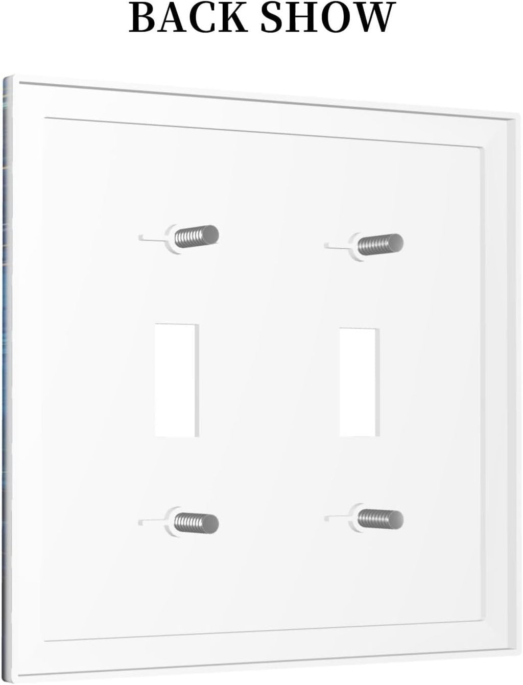 Decorative Switch Plates Dream Ocean Underwater World Fish Shoal 2 Gang Double Toggle Wall Plate Outlet Light Switch Cover Electrical Faceplate for Kids room Nursery Decor