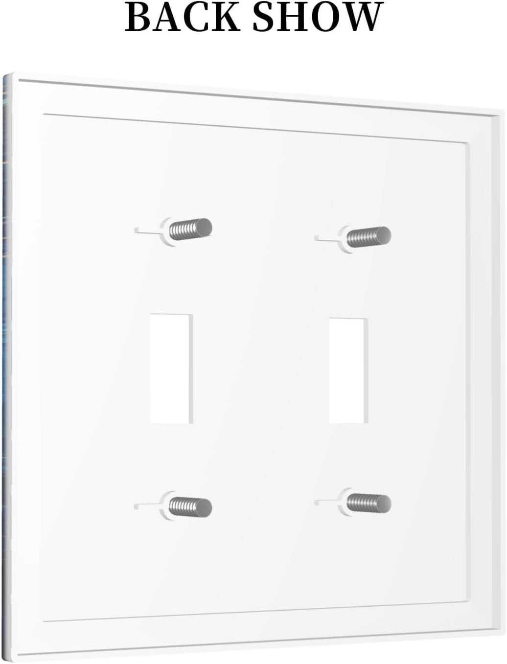 Decorative Switch Plates Dream Ocean Underwater World Fish Shoal 2 Gang Double Toggle Wall Plate Outlet Light Switch Cover Electrical Faceplate for Kids room Nursery Decor