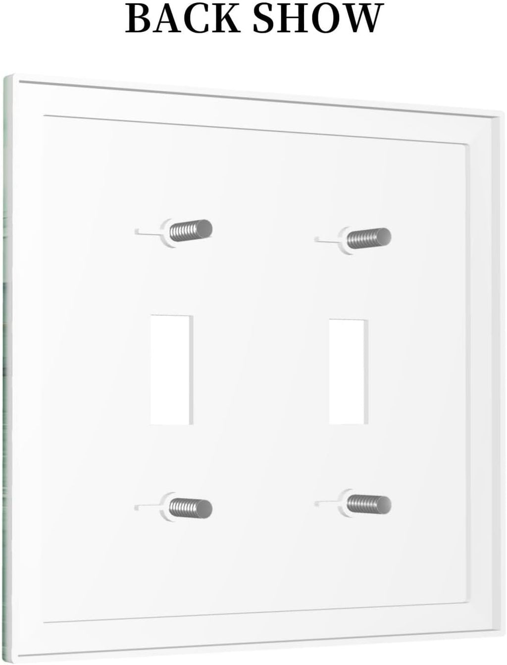 Decorative Switch Plates Simple Green Marble 2 Gang Double Toggle Outlet Light Switch Cover Wall Plate Electrical Faceplate for living Room Office Decor