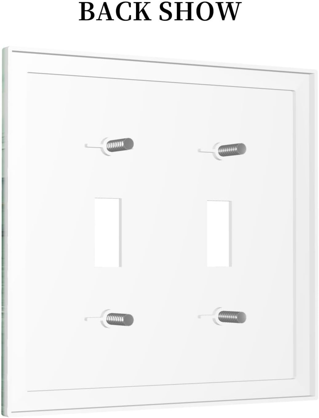 Decorative Switch Plates Simple Green Marble 2 Gang Double Toggle Outlet Light Switch Cover Wall Plate Electrical Faceplate for living Room Office Decor