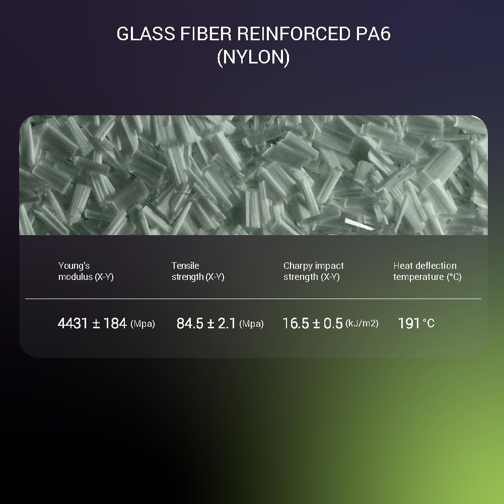 Polymaker Fiberon PA6-GF Glass Fiber Nylon Filament 1.75mm Grey 3kg, Fiberon PA6-GF Nylon Warp Free 1.75mm 3D Printing Filament