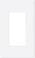 EMITEVER 1-Gang Screwless Decorator Wall Plate Cover for Receptacle Outlet & Light Switch, Standard Size 4.53"H x 2.75"W, Unbreakable Thermoplastic Faceplate, UL Listed, Matte White 1-Pack