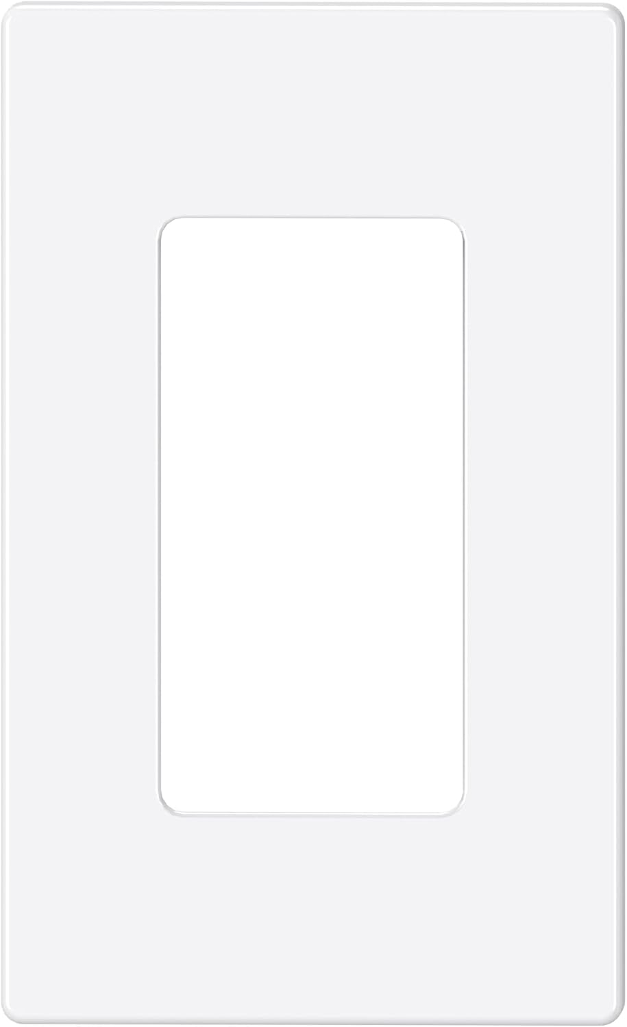 EMITEVER 1-Gang Screwless Decorator Wall Plate Cover for Receptacle Outlet & Light Switch, Standard Size 4.53"H x 2.75"W, Unbreakable Thermoplastic Faceplate, UL Listed, Matte White 1-Pack