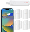 Home Alarm System 5-Piece kit, Door Window Sensors WiFi Slient Alarm System for Kids Safety, Wireless Home Alarm Security System DIY, No Contract, App Alert for Home Apartment, 2.4G WiFi Only