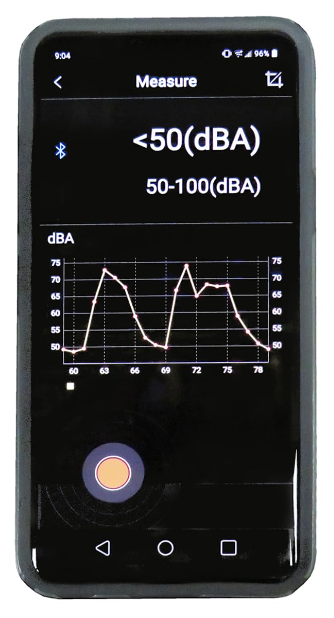 Sper Scientific Decibel Meter 850019 w/Bluetooth, Sound Level Meter 35 to 130 dB, SPL Meter A/C Weighted, Dual Range, Max/Min & Data Hold, Compact Audio Noise Measuring Device, Large Backlit Display