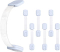 10-Pack Child Safety Cabinet Locks，Adjustable No Drilling Baby Proofing Strap Latches for Drawers,Cupboard,Cabinets,Fridge,Toilet Seat,Door,Closet–No Tool Easy 3M Adhesive Installation