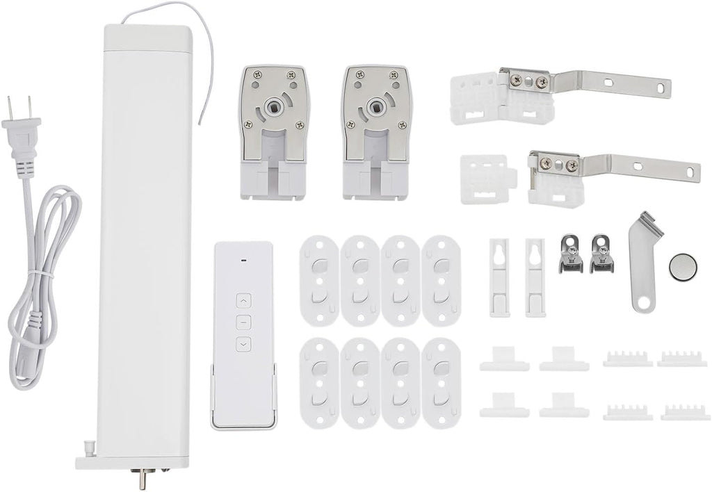 Motorized Curtain Track Kit with Remote & Smartphone App - Compatible with Alexa & Google Home, DIY Electric Curtain Rod for Smart Home, White, 7-14ft Adjustable Length, 88lbs Capacity