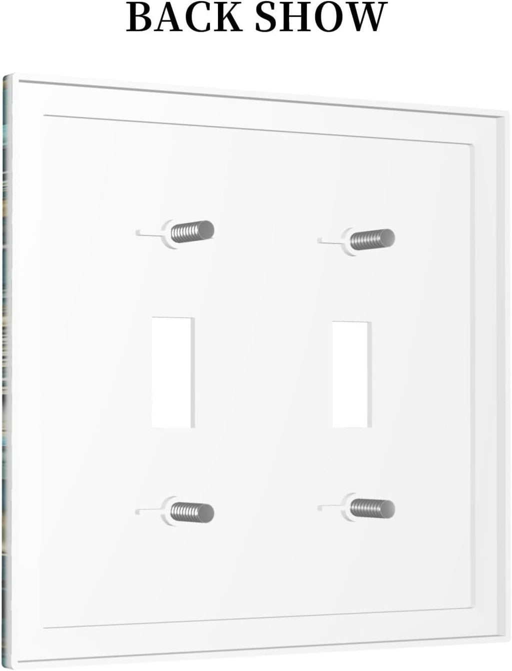 Decorative Switch Plates Green Leaf Floral Boho Golden Flower Plant 2 Gang Double Toggle Outlet Light Switch Cover Wall Plate Electrical Faceplate For Bed Room Cabin Decor