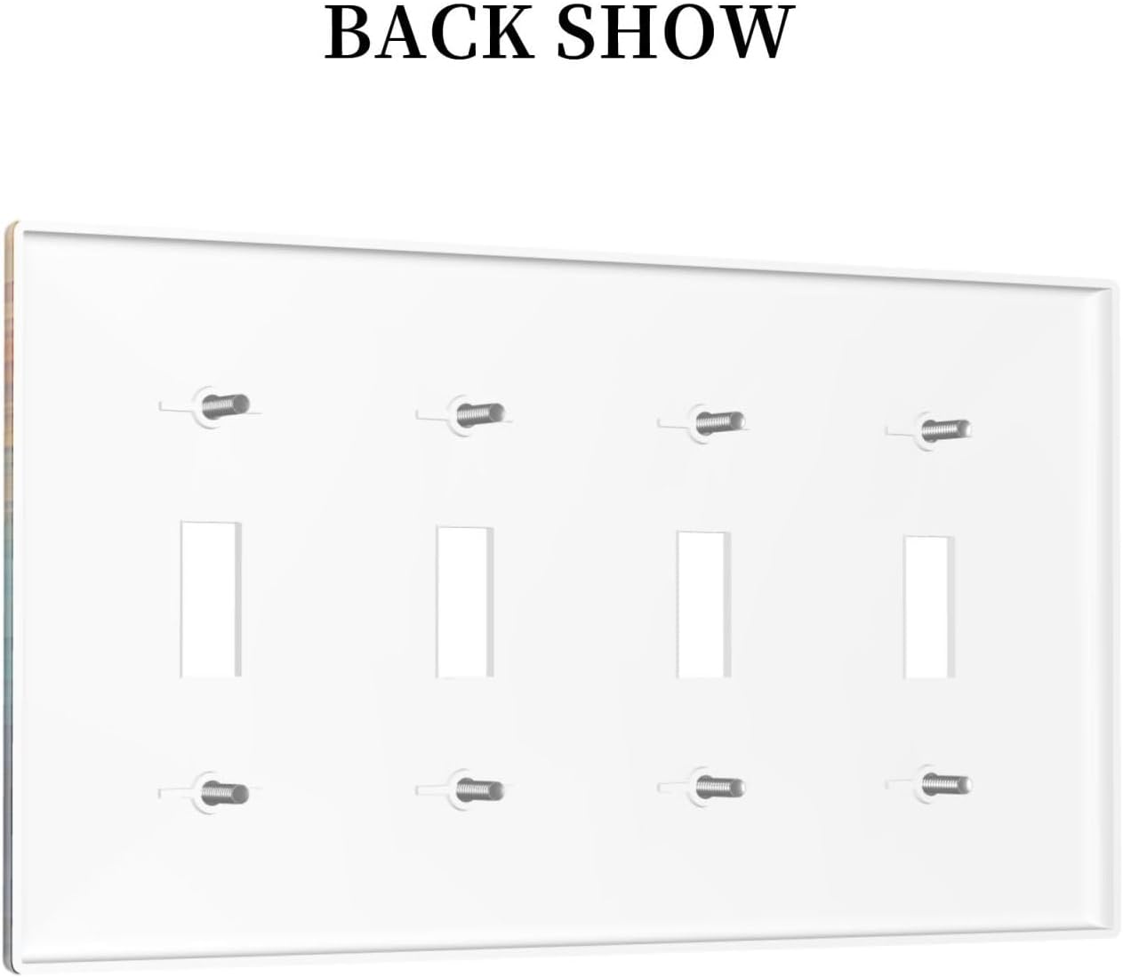 Light Switch Cover Plate Abstract Colorful Modern Luxury Rainbow Quad Toggle Wall Plates Decorative Switch Plates 4 Gang Outlet Covers Electrical Panel Cover Faceplate for Home Decor 4.5 X 8 IN