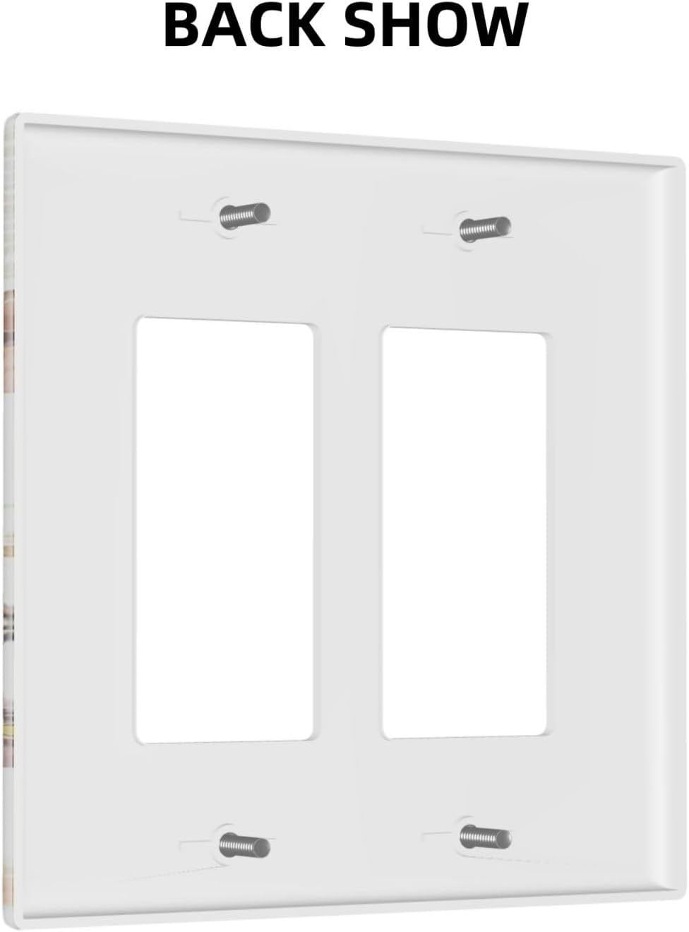 Decorative Outlet Covers Rustic White Butterfly Flowers Leaves 2 Gang Wall Plate Double Rocker Two Switch Wall Cover Plate Light Switch Cover Plate Faceplate for Country Bedroom Decor