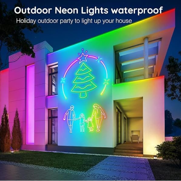 AILBTON 120Ft Neon Rope Lights,Flexible Led Rope Lights Control with App/Remote,Multiple Modes Rope Lights,IP65 Outdoor RGB Led Neons Lights,Music Sync Gaming Led Neon Light Strip for Bedroom Decor