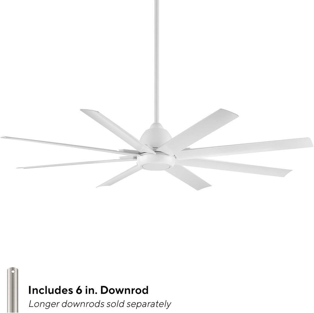 WAC Lighting F-064-MW Mocha XL 66" Outdoor Ceiling Fan & Remote, Matte White