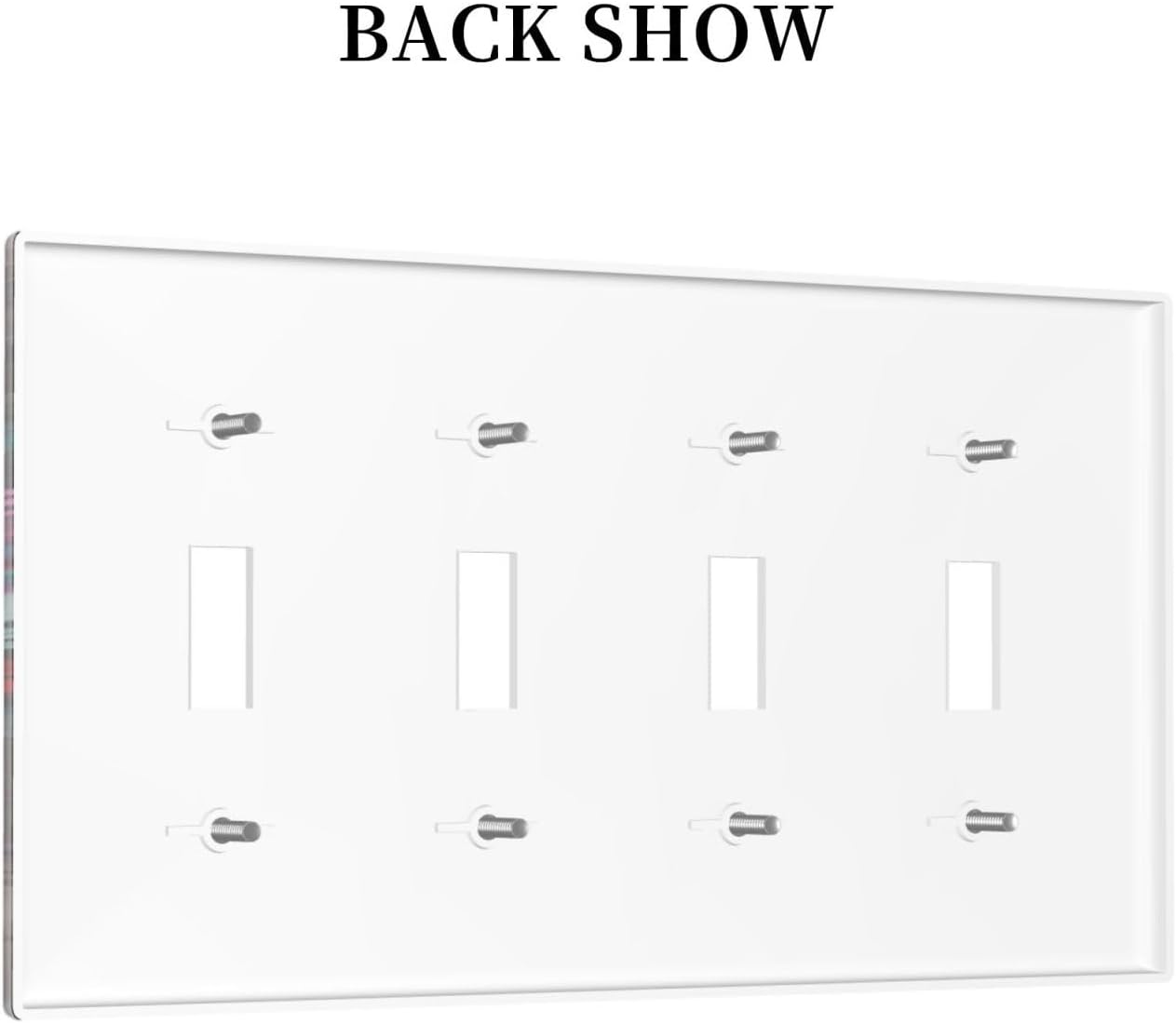 Light Switch Covers Hip Hop Street Graffiti Flame Car Quad Toggle Electrical Faceplate 4 Gang Wall Plate Decorative Switch Plates for Bedroom living Room Decor