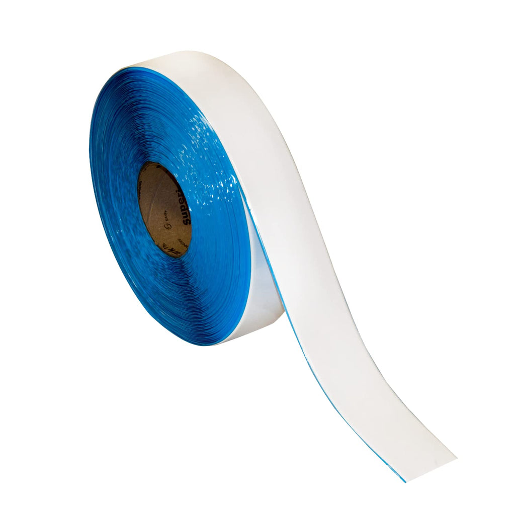 SmartSign White 2 inch x 100 feet Floor Marking Tape, 32 mil Vinyl Floor Tape, Superior Mark Industrial Use Safety Tape with Beveled Edges, Strong Adhesive, for Gym/Warehouse/Courts