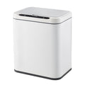 ELPHECO Stainless Steel Office Trash Can Motion Sensor Garbage Can Touchless Smart Trash Can Automatic Waste Bin for Kitchen, Office, Bathroom (White, 3.5 Gallons)