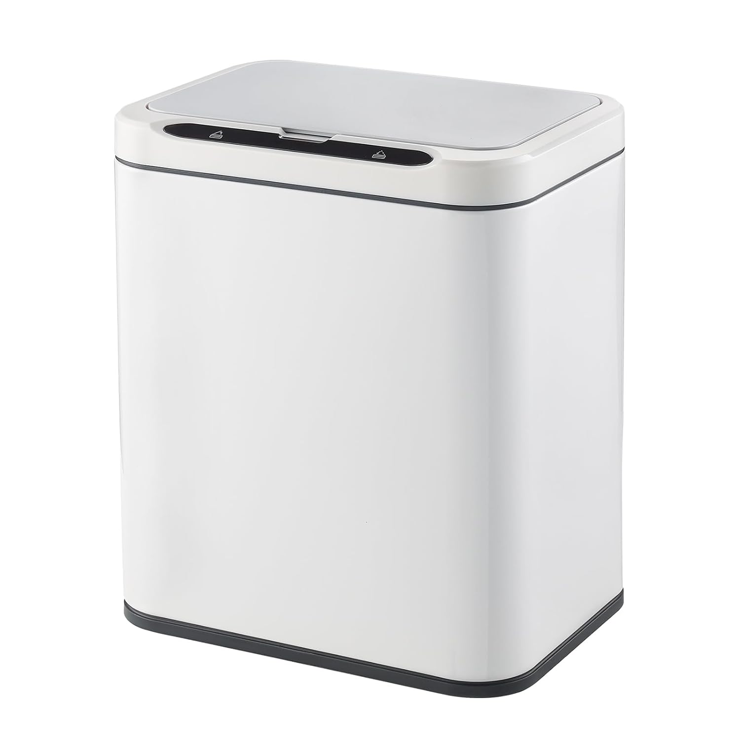 ELPHECO Stainless Steel Office Trash Can Motion Sensor Garbage Can Touchless Smart Trash Can Automatic Waste Bin for Kitchen, Office, Bathroom (White, 3.5 Gallons)