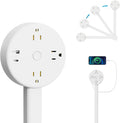 Electrical Outlet Extender,Power Socket Expander Features USB-A, USB-C, and 3 AC Electrical Outlet Extender, 180° Rotating & Extendable for Hard-to-Reach Outlets Behind Couch,Bed,Nightstand,Desk