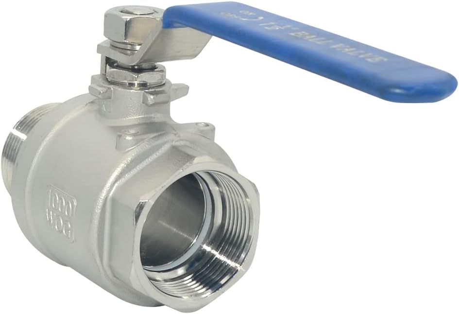 DAN SPEED 1-1/2 Inch Male x Female NPT Ball Valve S304 Stainless Steel,Full Port Heavy Duty for Water, Oil, and Gas,1000WOG (1-1/2 inch)