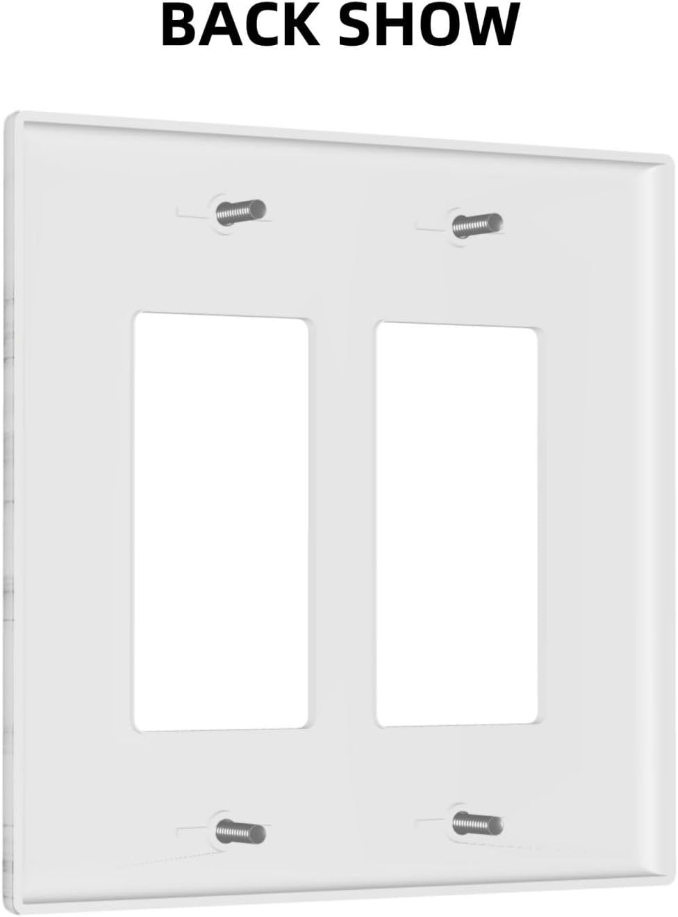 Decorative Outlet Covers Modern Grey Marble Texture 2 Gang Light Switch Cover Plate Double Rocker Wall Plates for Electrical Outlets Switch Plate Covers for Bedroom Kitchen Home Decor