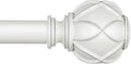 KAMANINA White Curtain Rods for Windows 72 to 144 Inches (6-12ft) Long Heavy Duty Curtain Rod, 7/8 Inch Adjustable Drapery Rods with Decorative Netted Texture Finials