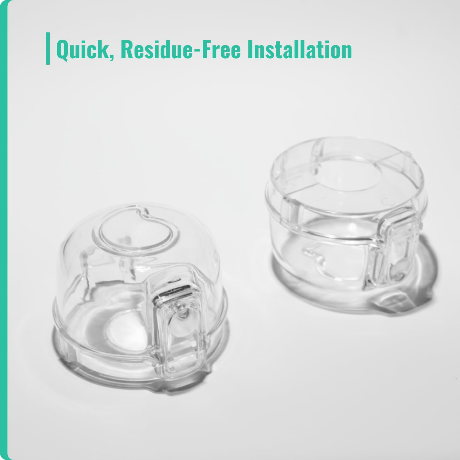 Stove Knob Covers for Child Safety - 5+1 Pack Upgraded Double-Key Design, Universal Fit Gas Oven Knob Locks, Heat-Resistant Clear View Baby Proof Covers for Kids and Pets (White)
