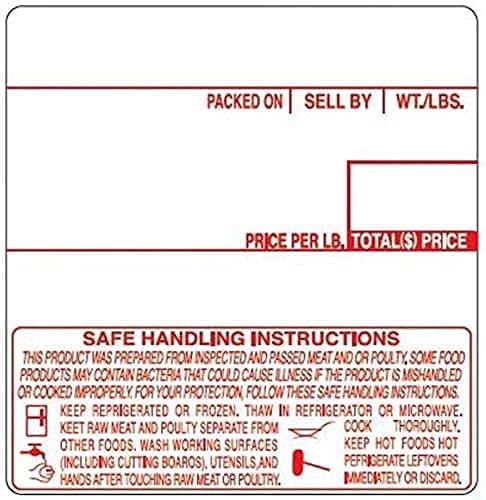 VisionTechShop LST-8040 Printing Scale Label, All RED Letters, 58 x 60 mm, UPC 12 Rolls