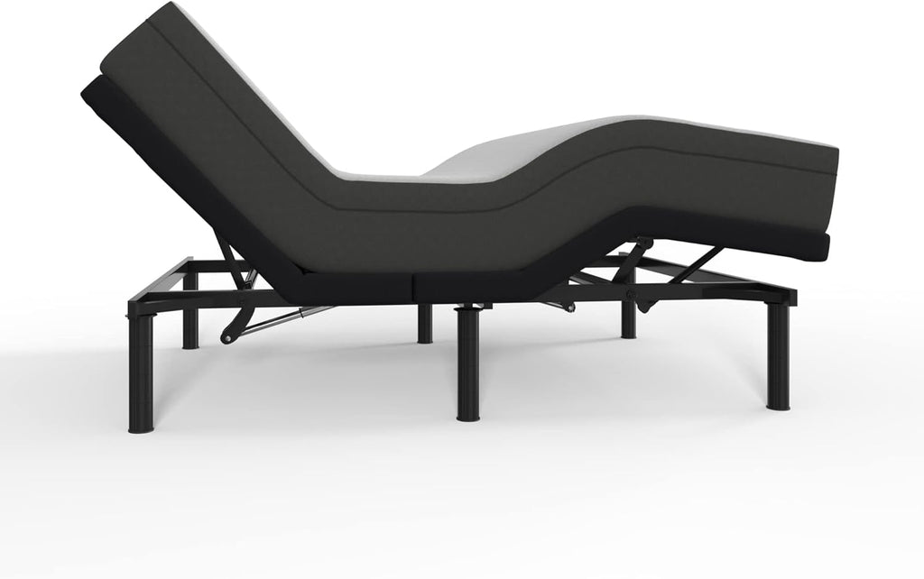 Blissful Nights e4 Twin XL Adjustable Bed Base Frame with 10" Medium Firm Gel Infused Memory Foam Mattress