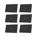 2 Way Light Switch 118X72X34MM No Neutral Wire, Wall Touch Switch 1000W, Tempered Glass Panel, FCC, Black 1 Gang