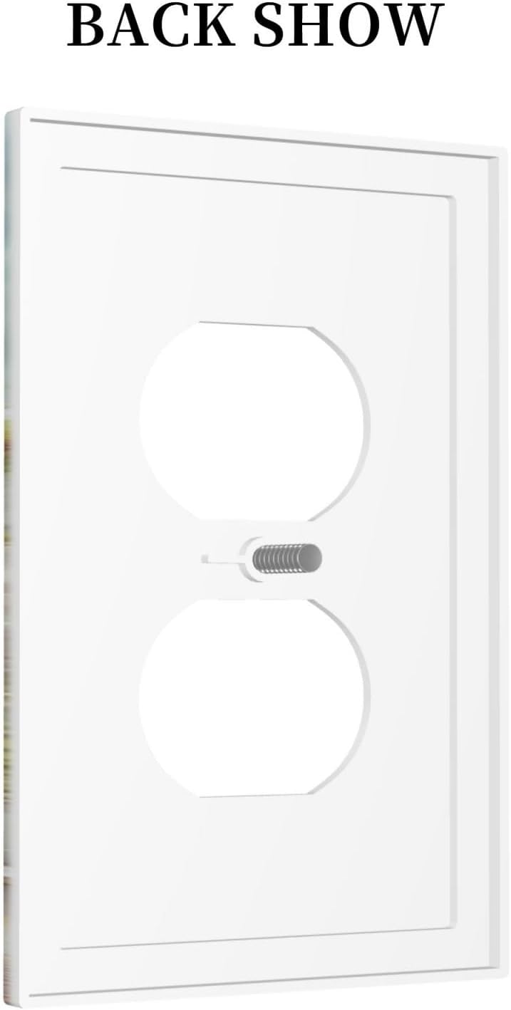 Outlet Covers Beach Ocean Lighthouse Seashells 1 Gang Duplex Light Switch Cover Decorative Switch Plates Electrical Receptacle Faceplate Wall Plate For Bed Room Living Room Decor