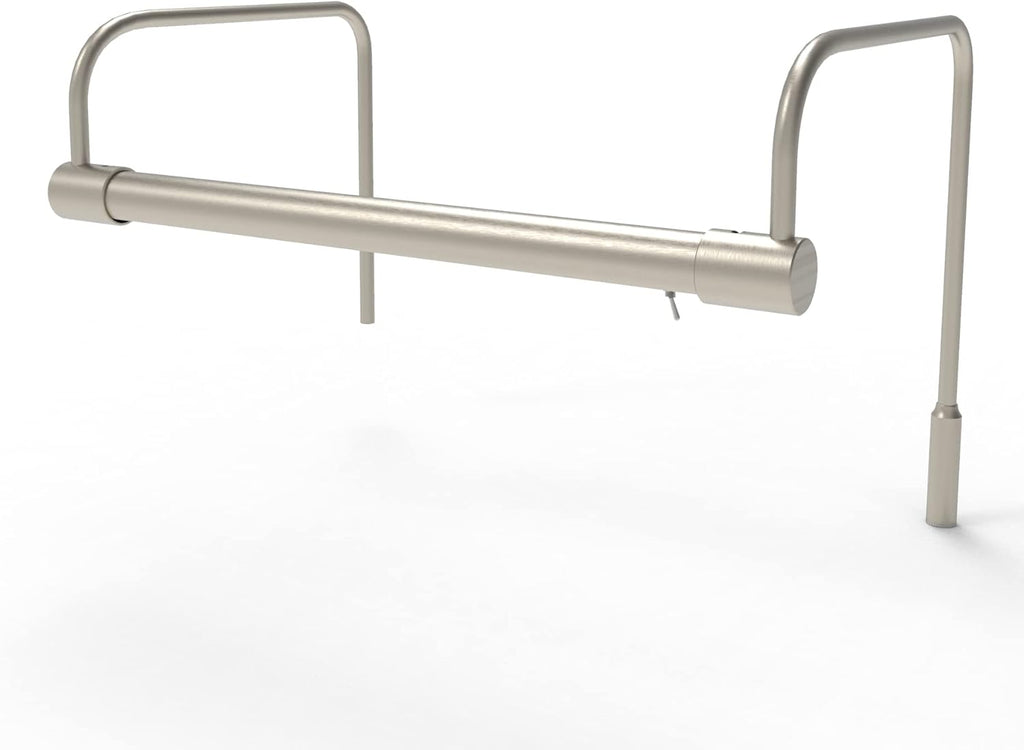 Cocoweb 12 Inch Tru-Slim Satin Nickel Picture Light - LED, 2700K, Adjustable Arm, Plug-in, Toggle Switch, Sleek and Compact Design