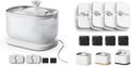 PETLIBRO Cat Water Fountain + PETLIBRO Genuine 4 Packs Filters, Cat Fountain Indoor Stainless Steel Tray, 2.5L/84oz Wireless Pump Pet Water Fountain, Cat Water Dispenser with Two Flow Modes