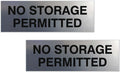 Signs ByLITA Basic No Storage Permitted Sign | Powerful Foam Tape (Brushed Silver) - Large 2 Pack
