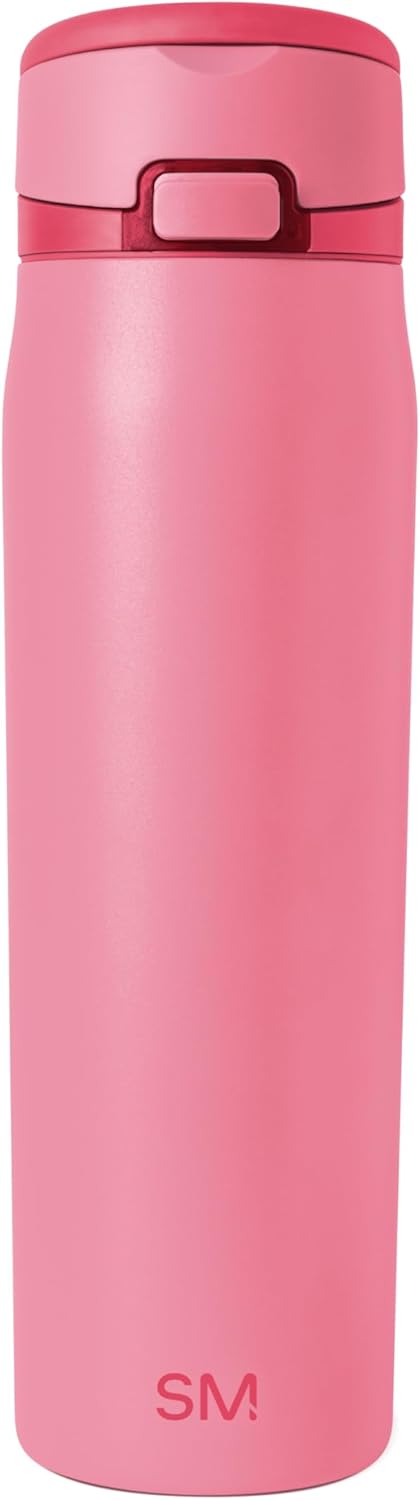 Simple Modern Mesa Loop Water Bottle with Covered Straw and Handle | 24oz Cup Holder Friendly Insulated Stainless Steel Bottles for Travel, Sports and School | Velvet Pink