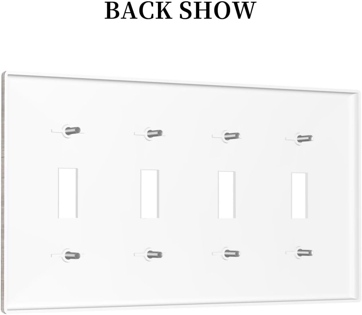Light Switch Covers Retro Wood Brown Farmhouse Barn Wooden Quad Toggle Electrical Faceplate 4 Gang Wall Plate Decorative Switch Plates for Farmhouse Cabin Decor