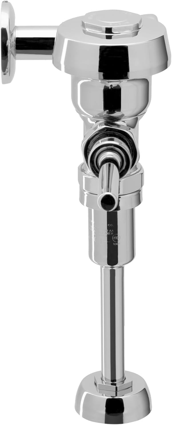 Sloan Royal 186 Exposed Manual Urinal Flushometer, 0.125 GPF Flush Valve - Single Flush, Non-Hold-Open Handle, Fixture Connection Top Spud, Polished Chrome Finish, 3912633