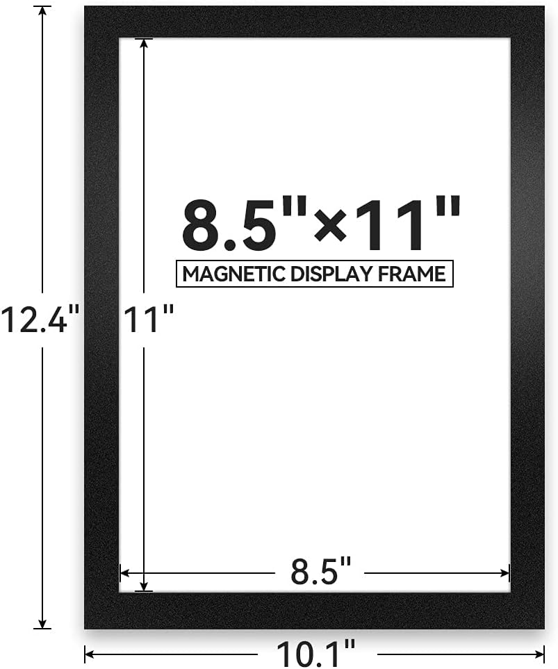 6 Pack Magnetic Sign Holder 8.5 x 11 - Refrigerator & Wall Adhesive Photo/Document Holders, Sign Holders for Door/Window, Durable Magnetic Picture Frames for Home/Office Use