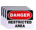 Danger Construction Area Sign Restricted Area Sign Aluminum 14"x10" Uv Ink Printed, Easy to Mount Weather Resistant for Bedroom (4-pack)…