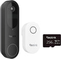REOLINK Battery Doorbell Camera with 256GB microSD Card and Chime Bundle, 1:1 Head-to-Toe View, 2.4/5 GHz WiFi, Person/Vehicle/Package Detection, No Monthly Fees